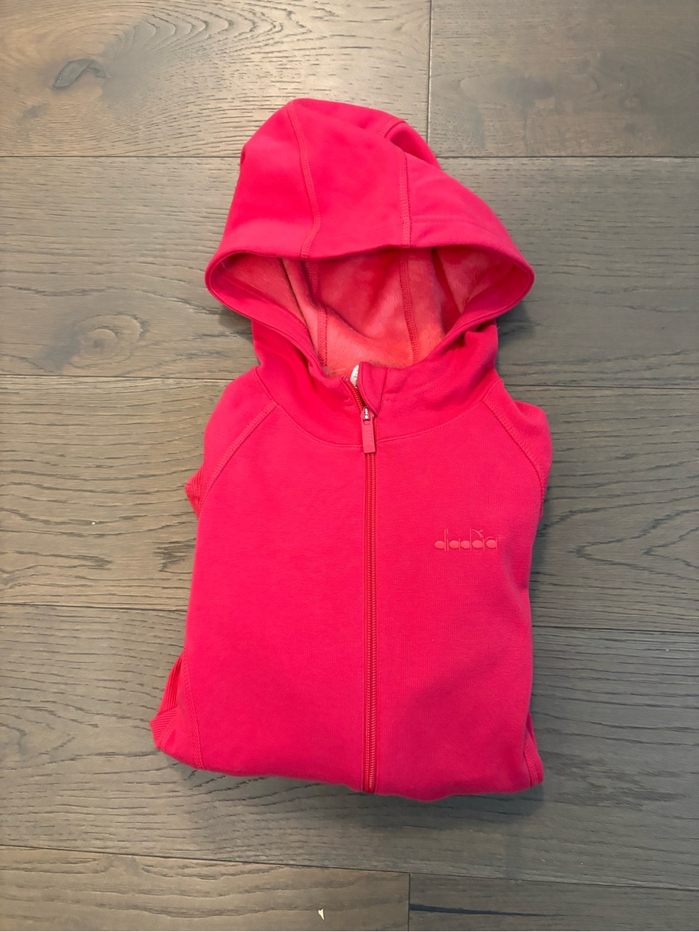 Diadora pink girls warm lining thick hoodie 10/12 NWT